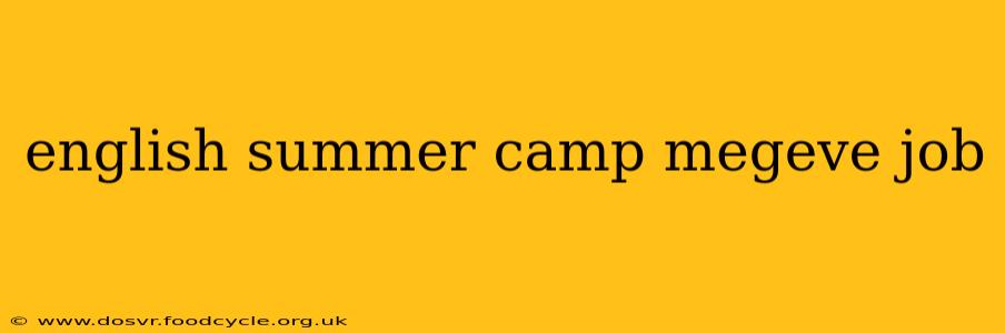 english summer camp megeve job