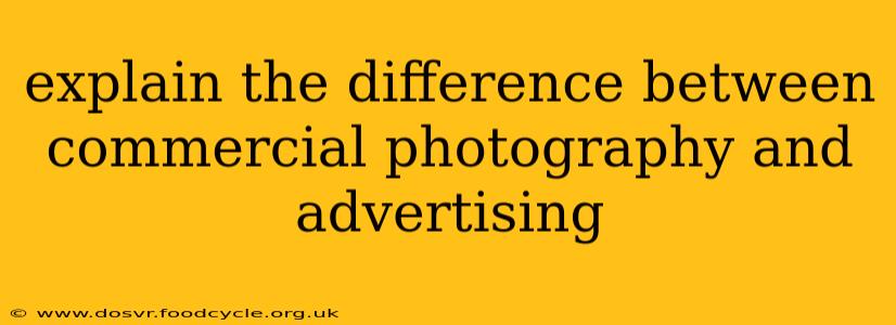 explain the difference between commercial photography and advertising