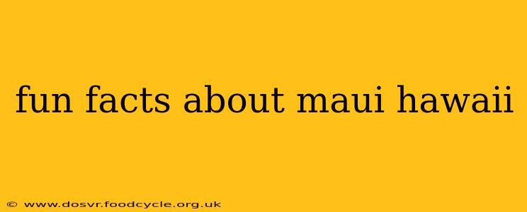 fun facts about maui hawaii