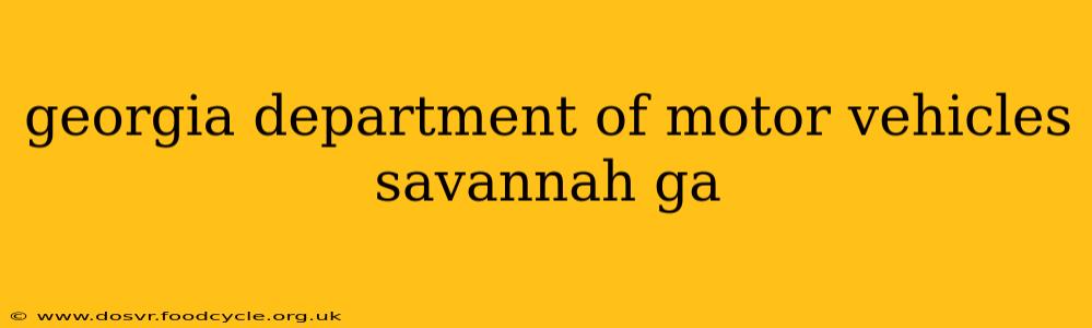 georgia department of motor vehicles savannah ga