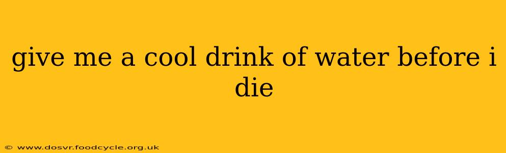 give me a cool drink of water before i die