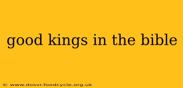good kings in the bible