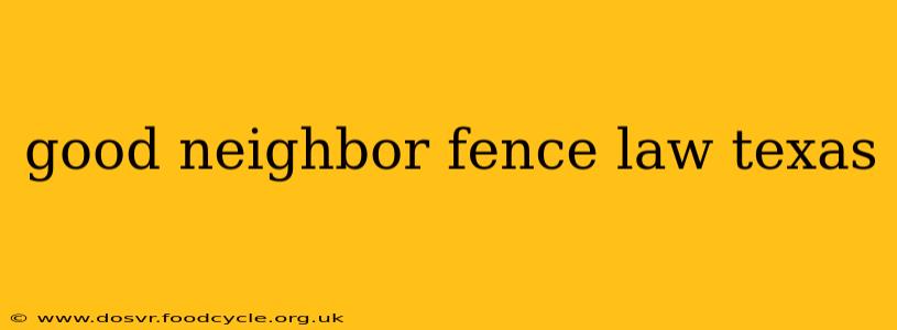 good neighbor fence law texas