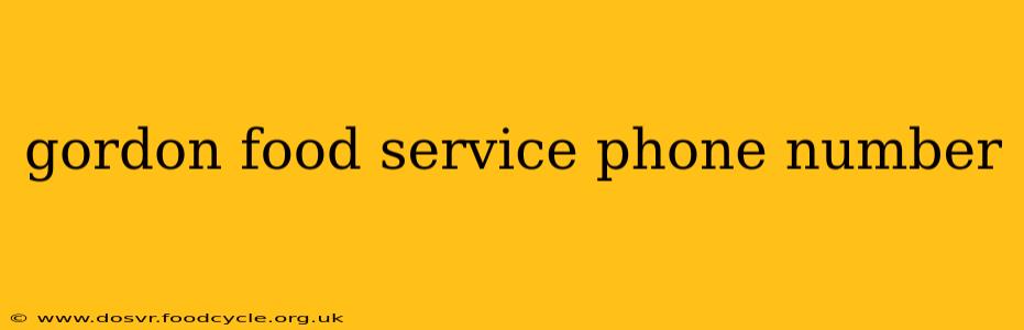 gordon food service phone number