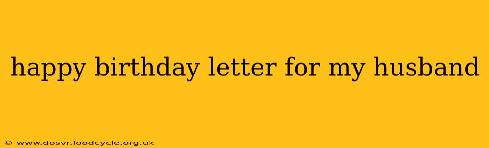 happy birthday letter for my husband