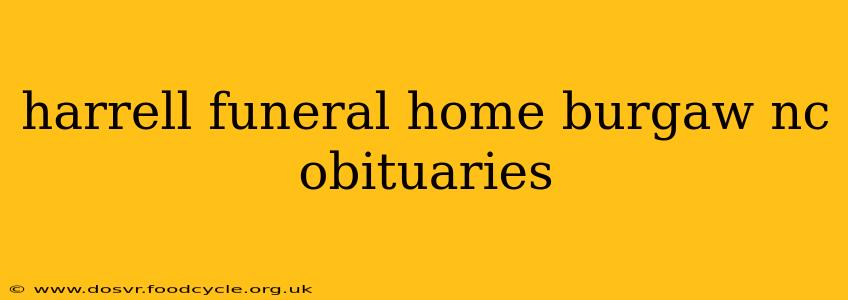 harrell funeral home burgaw nc obituaries
