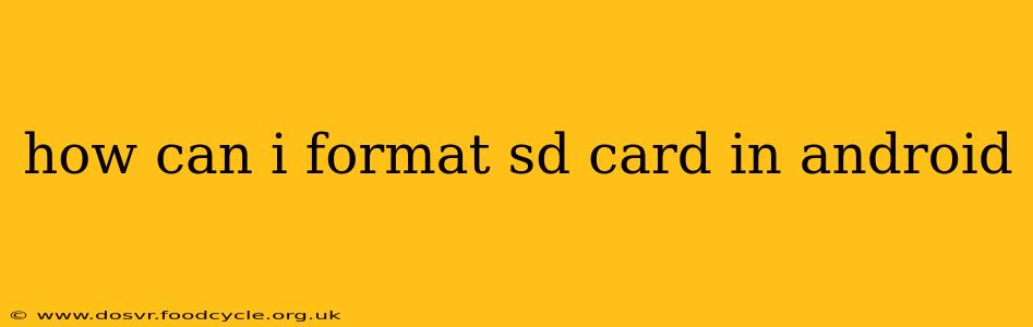 how can i format sd card in android