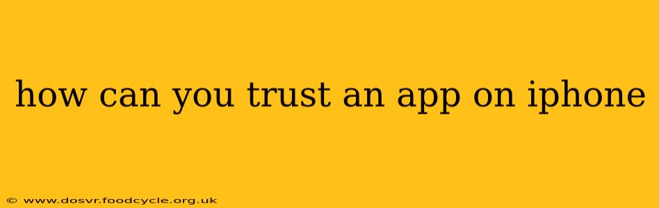 how can you trust an app on iphone