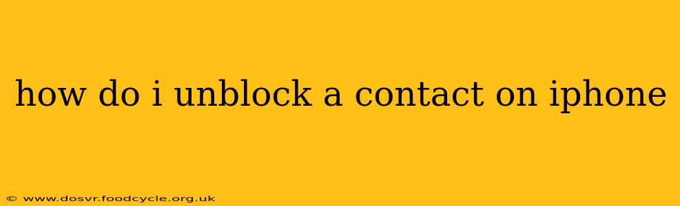 how do i unblock a contact on iphone