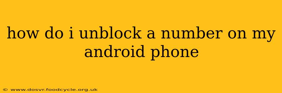 how do i unblock a number on my android phone