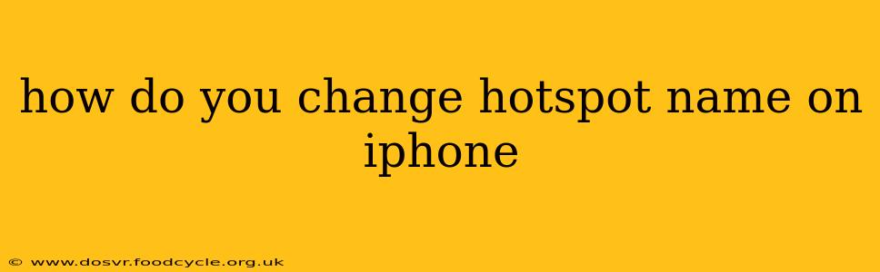 how do you change hotspot name on iphone
