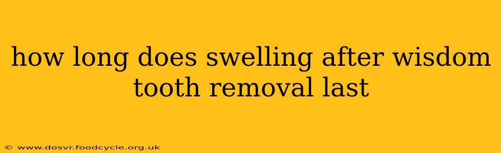 how long does swelling after wisdom tooth removal last