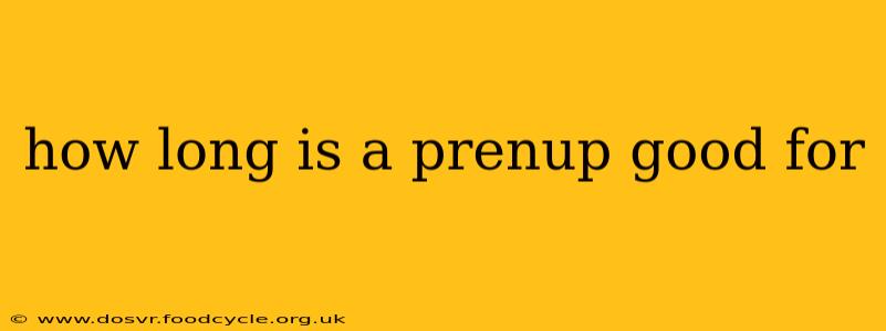 how long is a prenup good for