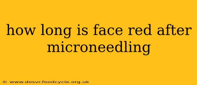 how long is face red after microneedling
