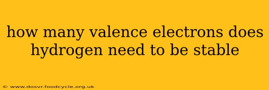 how many valence electrons does hydrogen need to be stable