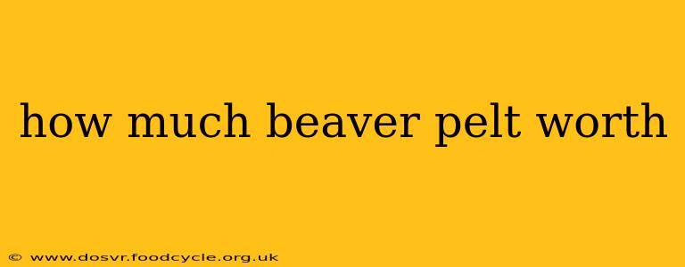 how much beaver pelt worth