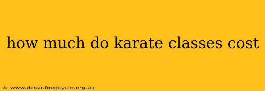 how much do karate classes cost