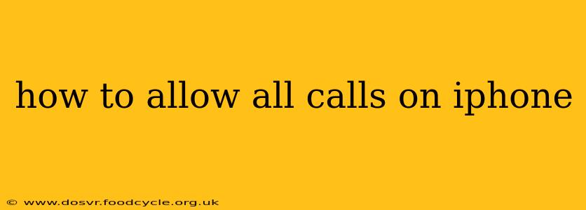 how to allow all calls on iphone