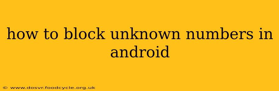 how to block unknown numbers in android