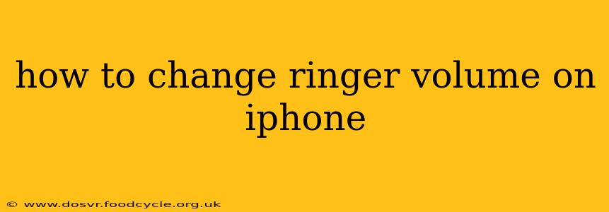 how to change ringer volume on iphone