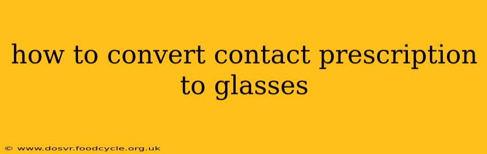 how to convert contact prescription to glasses
