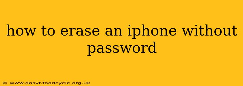 how to erase an iphone without password