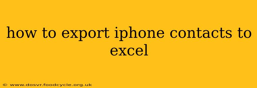 how to export iphone contacts to excel