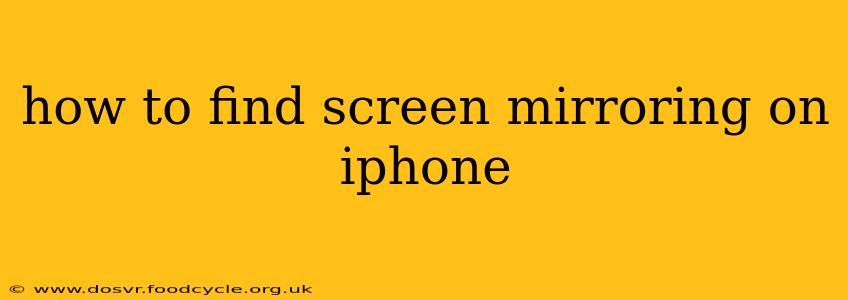 how to find screen mirroring on iphone
