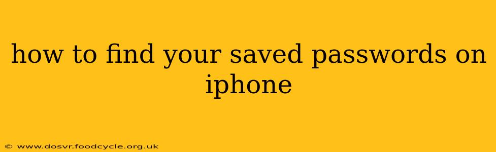 how to find your saved passwords on iphone
