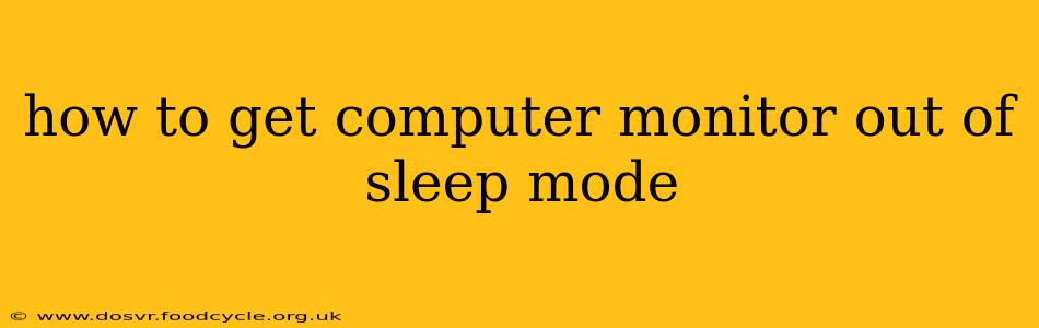 how to get computer monitor out of sleep mode