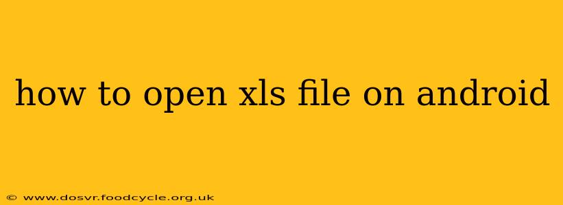 how to open xls file on android