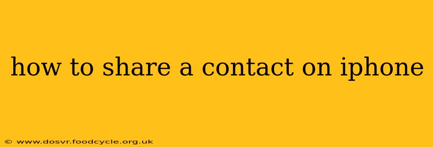 how to share a contact on iphone