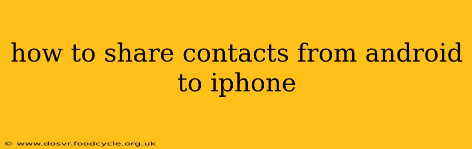 how to share contacts from android to iphone
