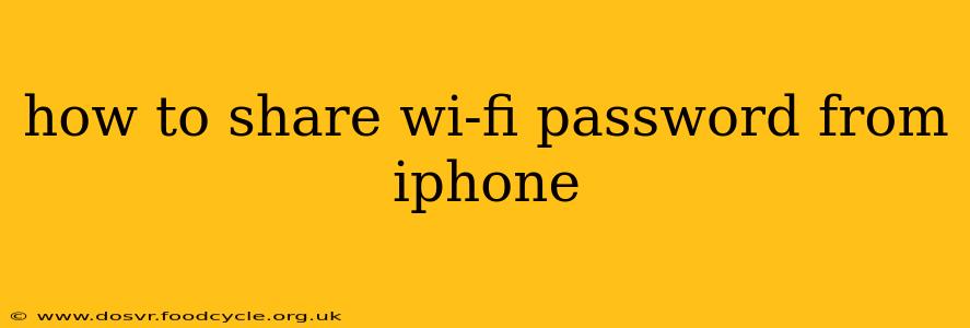 how to share wi-fi password from iphone