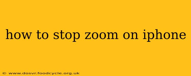 how to stop zoom on iphone
