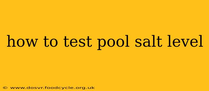 how to test pool salt level