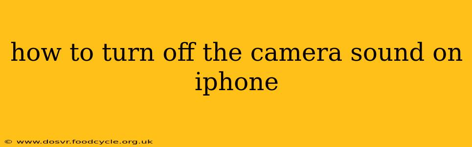 how to turn off the camera sound on iphone