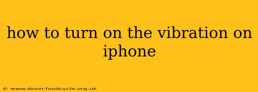 how to turn on the vibration on iphone