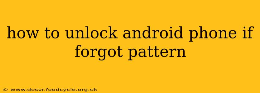 how to unlock android phone if forgot pattern