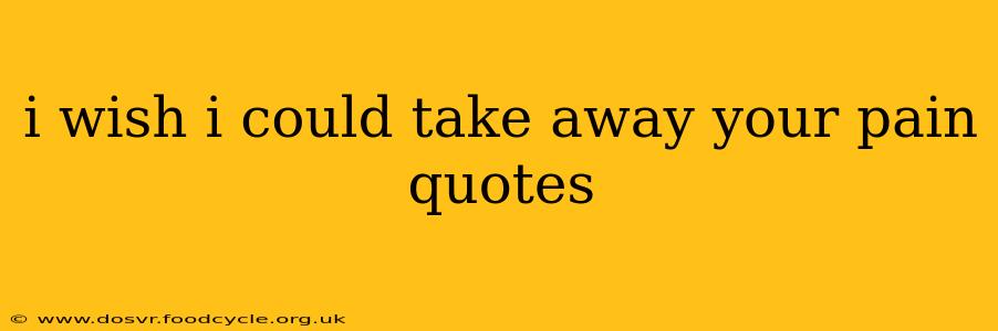 i wish i could take away your pain quotes