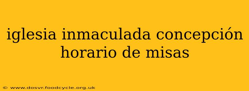 iglesia inmaculada concepción horario de misas