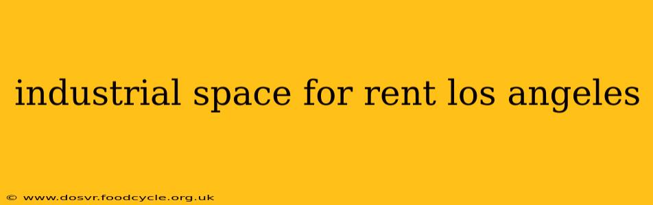 industrial space for rent los angeles