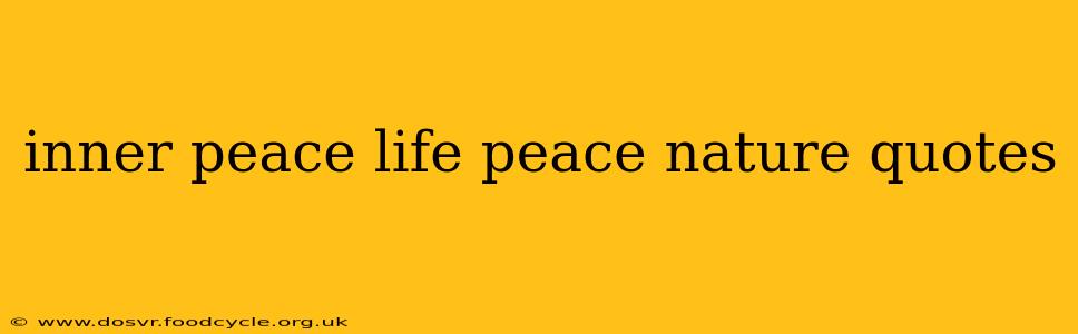 inner peace life peace nature quotes