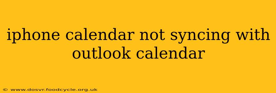 iphone calendar not syncing with outlook calendar