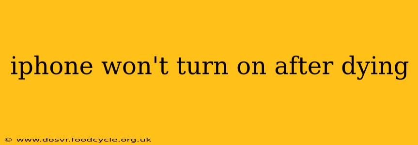 iphone won't turn on after dying