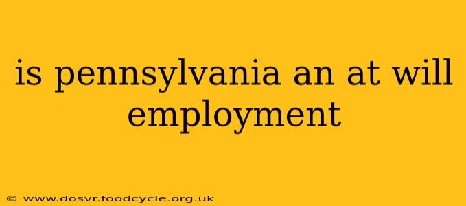 is pennsylvania an at will employment