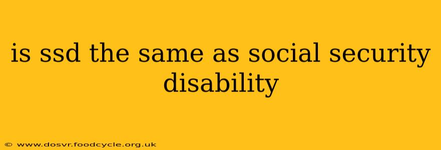 is ssd the same as social security disability