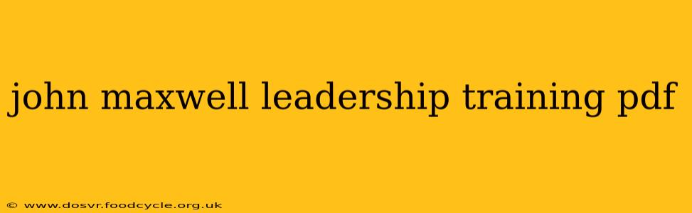 john maxwell leadership training pdf