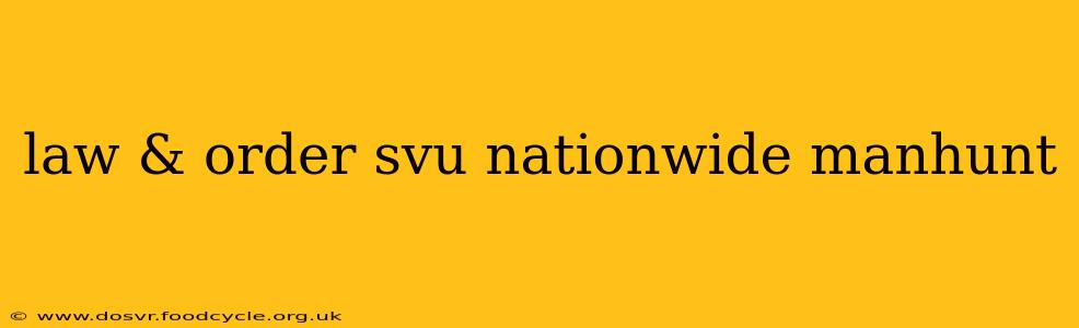 law & order svu nationwide manhunt