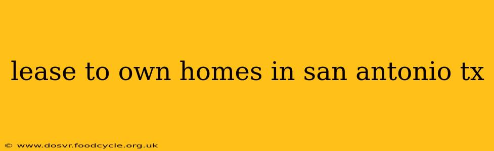 lease to own homes in san antonio tx
